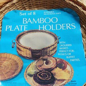 Vintage Bamboo Paper Plate Holders